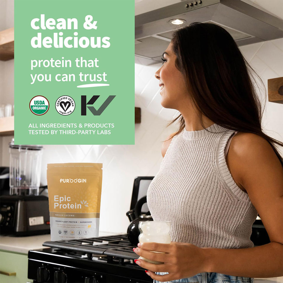 OEM Sugar Free Plant Based Protein Superfoods Powder Vanilla Lucuma 20 Grams Organic Protein Supplement