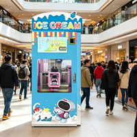 Distributeur automatique de crème glacée à haute rentabilité avec surveillance à distance, équipement de vente robotisé de crème glacée molle en libre-service