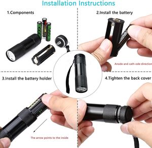 UV Torch Professional 365nm USB <b>Rechargeable</b> Black Filter Lens Cat Moss Ringworm Fungus Urine Pet Stain Detector UV Flashlight - Product Image 3