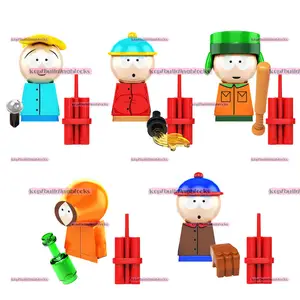 KF6192 Comédia Dos Desenhos Animados South Park Personagem Figura Eric Cartman Kyle Broflovski Butters Mini Ação Building Block Figura Toy
