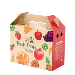 Customized Logo Printed Corrugated Cardboard Fruit Peach Paper Packaging Gable Retail Gift Box