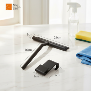 Escobilla de silicona negra para ducha, limpiaparabrisas con gancho de silicona, Soportes magnéticos de 3M, soporte de Metal, gran oferta - Product Image 4