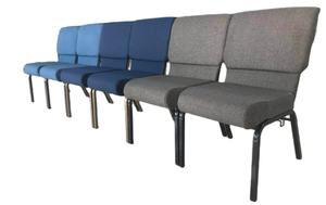 Silla Moderna y Económica de Metal Apilable y Acolchada para Uso en Iglesias y Teatros - Product Image 2