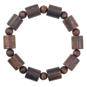 Bracelet en bois d'agar noir, perles en forme de baril, unisexe, à porter au quotidien, bijoux de style ethnique - Product Image 5