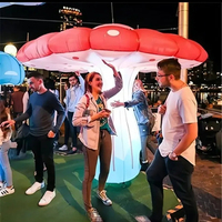 Discothèque scène événement parc décoration multicolore Led éclairé grand arbre géant Ballon champignon gonflable