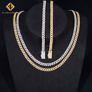 Prêt à Expédier 6mm Largeur Une Rangée Iced Out Bijoux GRA Certificats Pass <span class=keywords><strong>Diamond</strong></span> Tester Moissanite Cuban Link Chain Bracelet Set - Product Image 4