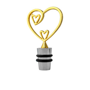 Wine Stoppers Gold Heart Shaped Aluminum Alloy For Wine Spirits Champagne Bottle Sealing Freshness Preservation - Product Image 3