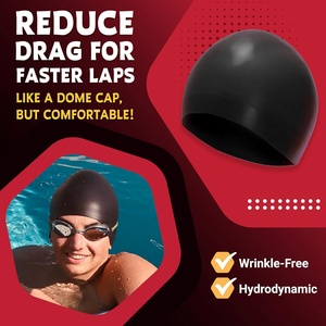 Bonnet de bain imperméable en silicone pour adultes et enfants, avec logo imprimé et couleur personnalisée - Product Image 2