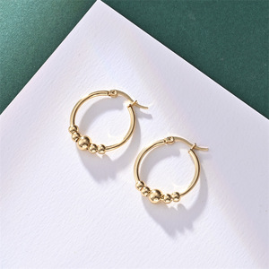 Bestseller Creolen Große mehrere Größen Twisted Gold Plated Edelstahl Creolen für Frauen - Product Image 6