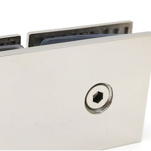 Square Stainless Steel <b>Double</b> <b>Sided</b> Fixing Clip 180 Degree For Shower Room Partitions And Bathroom Connectors Wall Mount - Product Image 1
