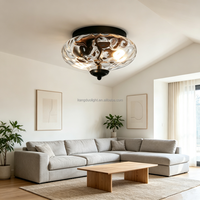 Luminaires de plafond LED créatifs et modernes en fer et verre, alimentés par courant alternatif, pour salon, avec garantie de 3 ans, durée de vie de 50 000 heures