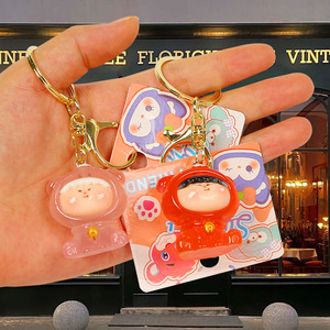 Lindo llavero de cachorro de dibujos animados en 3D, accesorio portátil de plástico para estudiantes, color aleatorio - Product Image 3