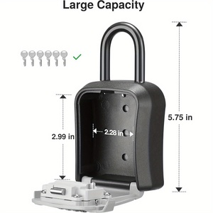 Boîte à clés murale portable pour agents immobiliers, avec poignée, pour le rangement de clés de rechange d'appartements - Product Image 4