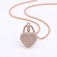 Collier personnalisé avec pendentif en forme de cœur, photo souvenir hip-hop, bijoux tendance pour femmes et hommes, collier avec photo personnalisée en zircon