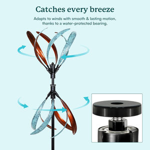 Oniya รูปปั้นลมจลน์โลหะขนาดใหญ่สำหรับสวนและลาน360องศาปั่นด้ายของขวัญสำหรับครอบครัว - Product Image 4