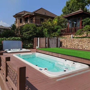 Jardin extérieur sur pied Bains à remous privés Massage en acrylique <span class=keywords><strong>Piscine</strong></span> sans fin <span class=keywords><strong>Spa</strong></span> Whirlpool avec système de contrôle Balboa - Product Image 4