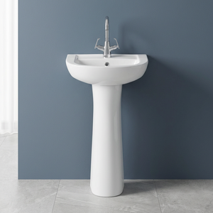 Vistaar OEM Slim Oval Ceramic Pedestal Wash Basin Easy Clean Modern Design Bathroom Sanitary Ware - Product Image 6