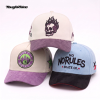 Casquette de baseball Y2K personnalisée OEM ODM, rétro, en daim violet, bicolore, style trucker, brodée, structurée, avec fermeture snapback, pour hommes et femmes