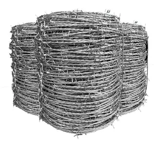 1,320 ft. 15-1/2-Gauge 4-Point Class 3 High-Tensile Galvanized Steel Barbed Wire-Great for Crafts, Fences, and Critter Deterrent