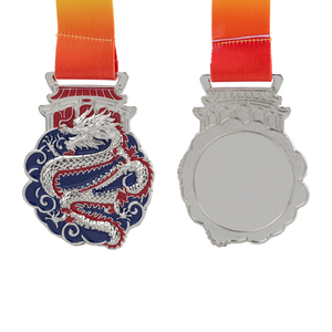 Medalla de Metal con Forma de Dragón, Premio para Competencia de <span class=keywords><strong>Artes</strong></span> Marciales y Lucha de Cultura Asiática JP0113 - Product Image 3