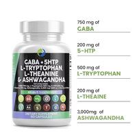 Private Label Schlaf ergänzung GABA 5HTP Kapseln L-Tryptophan L-Theanin Kapsel Ashwagandha Kapseln