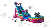 Toboggan aquatique gonflable commercial 2026 de 19 pieds, double piste, pour les fêtes et les entreprises