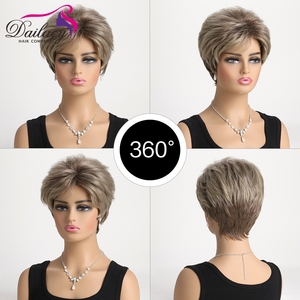 Futura Pixie <strong>Cut</strong> Highlight Short with Fringe Machine Made <strong>Wigs</strong> High Temperature Synthetic <strong>Wigs</strong> - Product Image 6