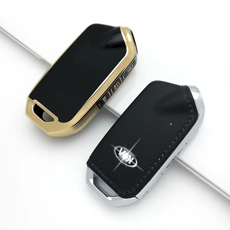 Gold edge Key Soft TPU Smart Remote Car Key FOB Cover Holder Case Fit for KIA 2022 EV6 Full Protection