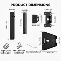 Support triangulaire réglable robuste, résistant aux intempéries, avec revêtement en poudre, pour montage Starlink sur toit, camping-car, terrasse, réception de signal améliorée