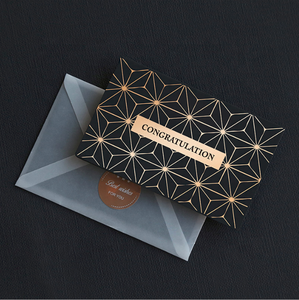 Commercio all'ingrosso Di Lusso Black Stagnola di Oro di Carta Regalo di Compleanno di Affari Biglietto di Ringraziamento - Product Image 4