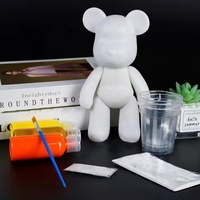 Yuyang Fluide Ours Blanc Embryon Peinture Ensemble Fluide Violent Ours DIY Jouets À La Main Creative Fait À La Main Ornements DIY Peinture Acrylique