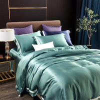 Ensemble de literie en soie de luxe, couvre-couette, lavable, motif mûrier, 100% Pure
