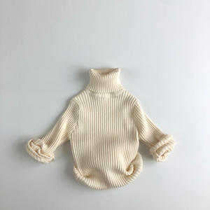 Pull côtelé à col roulé pour bébé fille et garçon, pull tricoté pour enfant, couleur unie, vêtements pour bébé de 3 à 12 ans, printemps, automne, hiver - Product Image 5