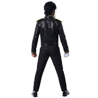 Costume de scène pour enfants Michael Jackson, paillettes, broderie noire et or, tenue de danse, cosplay