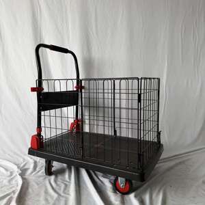 2 in 1 Foldable Heavy Duty Enclosed Cage Platform <b>Trolley</b> Flatbed Dolly <b>Cart</b> <b>Hand</b> Truck with Water Barrel CHNA - Product Image 3