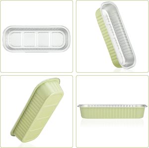 Mini Loaf Pans with Lids 100pcs/pack 6.8oz Aluminum <b>Foil</b> Cake Baking RECTANGULAR Pans PET Cupcake Tins <b>Containers</b> - Product Image 4