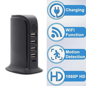 Mini Cámara Inalámbrica HD 1080P con Cargador USB, Detección de Movimiento y Diseño de 5 Puertos - Product Image 3