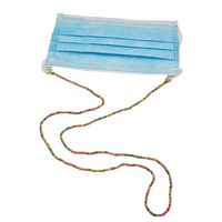 Chaîne de lunettes perlée colorée pour masque facial et lunettes de soleil, également utilisable comme cordon de maintien pour lunettes