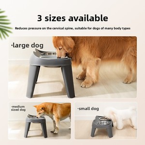 Grand bol double surélevé pliable classique en plastique pour chiens de grande taille et Golden Retriever - Product Image 2