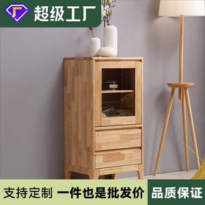 Modern Minimalist Nordic Solid Wood Living Room Cabinet With Storage Drawers And <b>Shelves</b> Natural Color Multi Functional TV <b>Unit</b> - Product Image 5