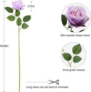Factory Bulk Wholesale <b>Artificial</b> Single Velvet <b>Roses</b> Red <b>White</b> Blue Pink Black Purple Custom <b>Rose</b> Decorative Valentine's Day - Product Image 2