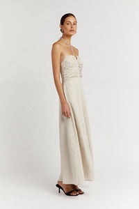 Robes maxi <span class=keywords><strong>en</strong></span> <span class=keywords><strong>lin</strong></span> naturel à 100%, vêtements sans dos, <span class=keywords><strong>robe</strong></span> d'été <span class=keywords><strong>blanche</strong></span> pour femmes, <span class=keywords><strong>robe</strong></span> <span class=keywords><strong>longue</strong></span> <span class=keywords><strong>en</strong></span> coton, <span class=keywords><strong>robe</strong></span> <span class=keywords><strong>en</strong></span> <span class=keywords><strong>lin</strong></span> enveloppante pour femmes - Product Image 2