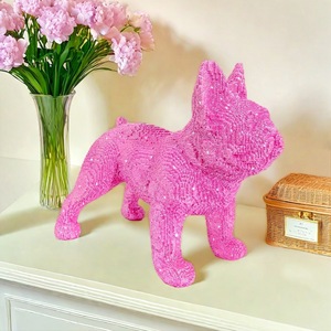 Escultura de Resina Artística Creativa con Detalles Dorados, Figura de Perro Caminando, Decoración de Escritorio para el Hogar, de Alta Gama - Product Image 1