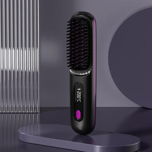 Peigne chauffant électrique LCD <span class=keywords><strong>en</strong></span> céramique sans fil portable à ions négatifs, <span class=keywords><strong>brosse</strong></span> à lisser rechargeable - Product Image 3