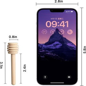 Bastoncini in Legno da 6 Pollici per Miele, Tè, Caffè, Marmellata - Utensili da <span class=keywords><strong>Cucina</strong></span>, Cucchiaio per Miele per Feste di Matrimonio, Bastoncino a Nido d'Ape - I Più Venduti - Product Image 3
