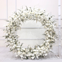 Fournitures de fleurs décoratives, arche de fleurs, cadre floral, toile de fond, décoration de mariage, porte de lune rose, Halloween, fête des pères