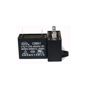 Condensateur <span class=keywords><strong>CBB61</strong></span> <span class=keywords><strong>S3</strong></span> 10uF 2.5uF 450V Ventilateur Rohs <span class=keywords><strong>SH</strong></span> MPP - Product Image 1