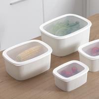 Boîtes de conservation alimentaire rectangulaires en plastique avec couvercles pour fruits, légumes et organisation du réfrigérateur