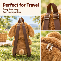Sac à dos mignon en forme de chien en peluche, sac à bandoulière avec sangle réglable, sac à bandoulière en peluche Kawaii, sac à dos décontracté pour filles