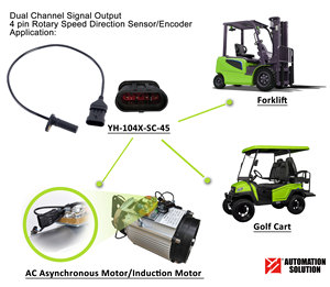Yuli YH-104X-S Capteur magnétique à effet Hall à deux sorties d'impulsions 45 mm avec support 4,5-30V -50°C~130°C pour AGV, chariot élévateur, golf - Product Image 2